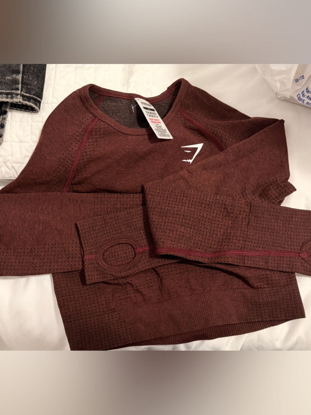 Gymshark Burgundy Long Sleeve Training Top